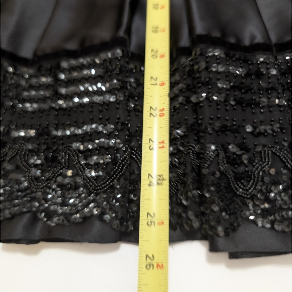 NWT Magaschoni Luxury Skirt Silk Black Pleated Hand Beaded Whimsigoth Sz 6 $428 - Picture 15 of 16